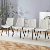 Dining Chairs Set Modern Upholstered PU Leather Gray - Furniture Home Direct