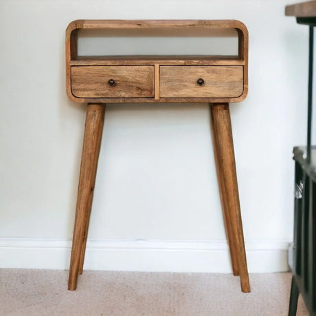 Curved Chestnut Console Table - Furniture Home Direct