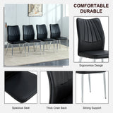 Dining Chairs with PU Upholstery and Metal Legs Black - Furniture Home Direct