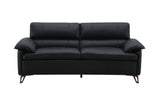 Eilene - Top Grain Leather Loveseat - Black - Furniture Home Direct