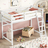 High Loft Bed With Inclined Ladder, Guardrails - Furniture Home Direct