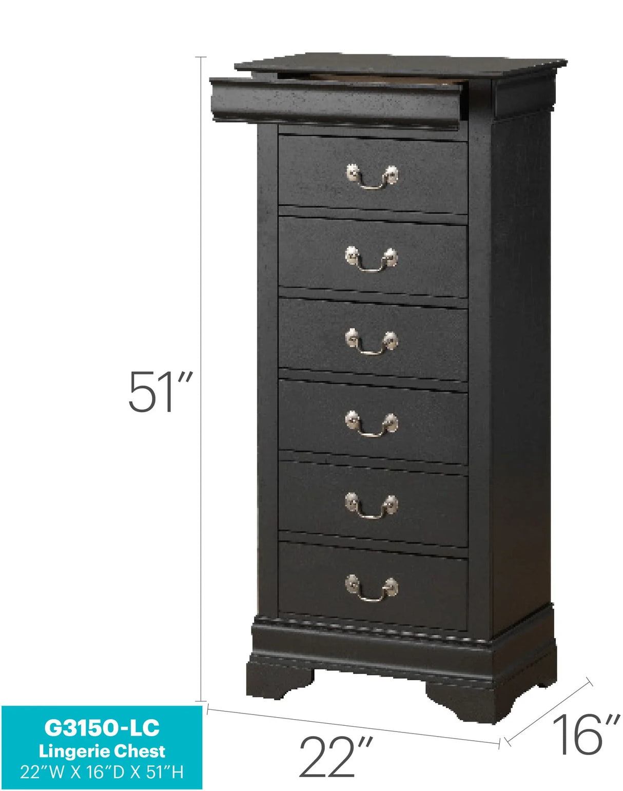 Traditional Style Lingerie Storage Chest Timeless - Furniture Home Direct