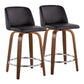 Toriano - Mid Century Modern Fixed Height Counter Stool With Swivel With Round Footrest (Set of 2) - Furniture Home Direct