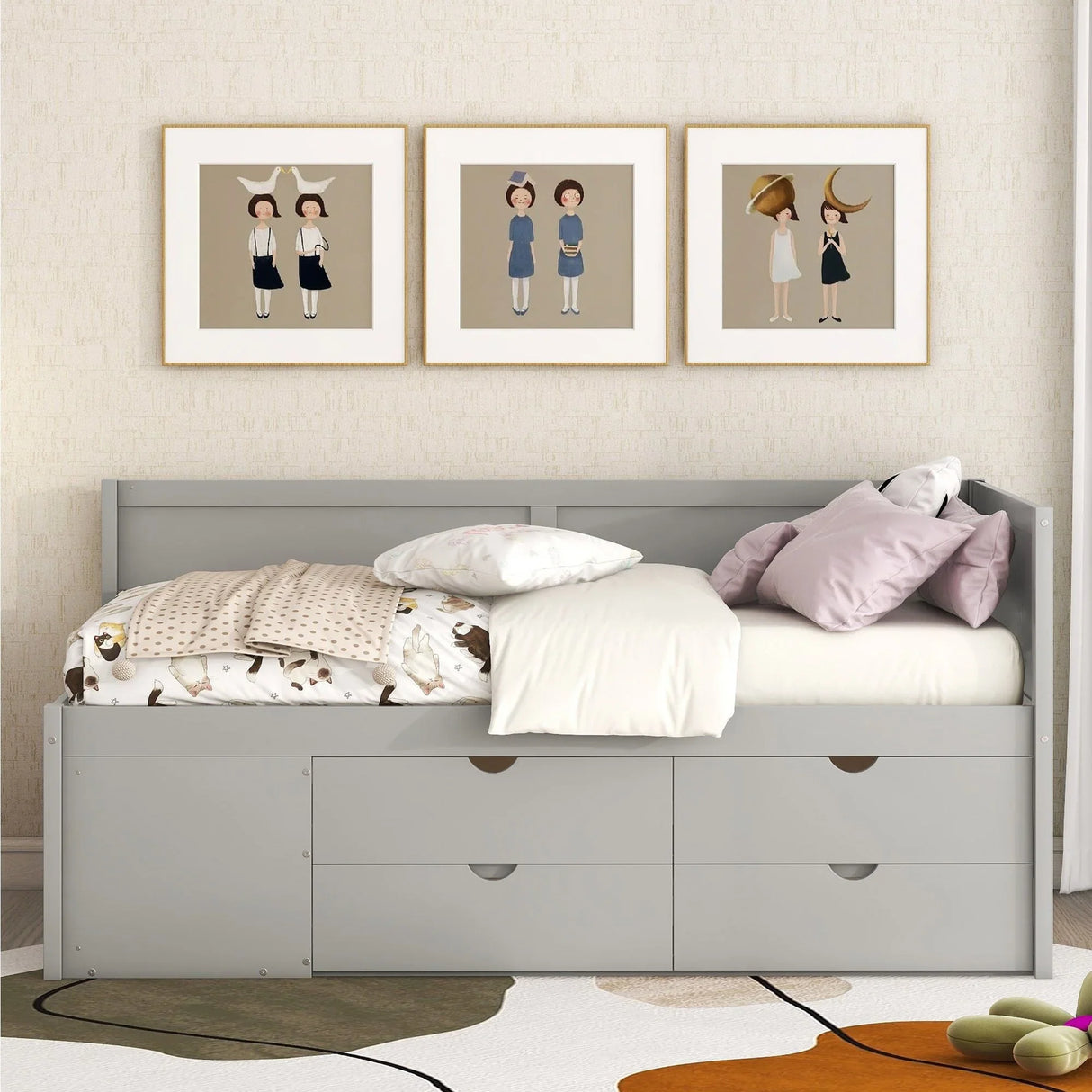 Daybed With Drawers And Shelves - Furniture Home Direct
