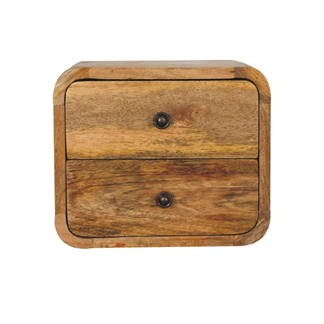 Mini Curve Floating Bedside - Oak - Furniture Home Direct