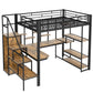Loft Bed With Storage Staircase And Small Wardrobe, Built - In Desk And Storage Shelves - Furniture Home Direct