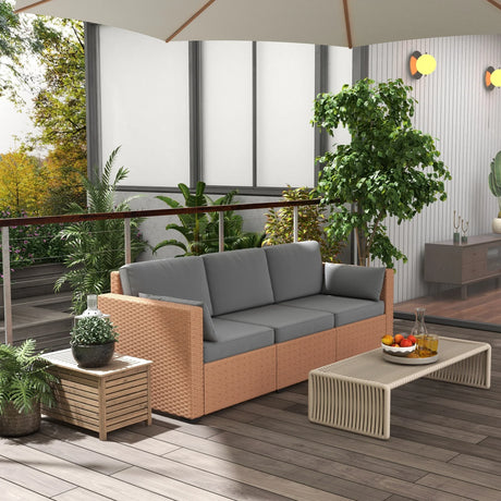 Outdoor Wicker Sofa - Gray - Furniture Home Direct
