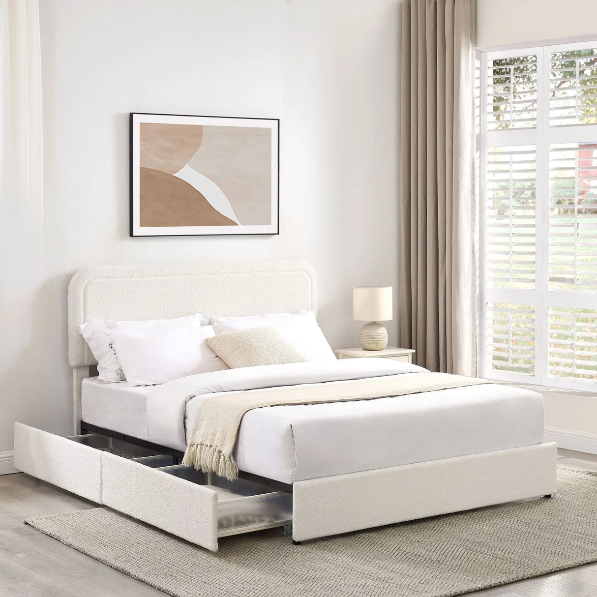 Liv - Patented With Drawers Upholstered Storage Platform Bed - Furniture Home Direct