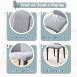 Dining Chairs Set Four Light Linen Upholstered Gray - Furniture Home Direct
