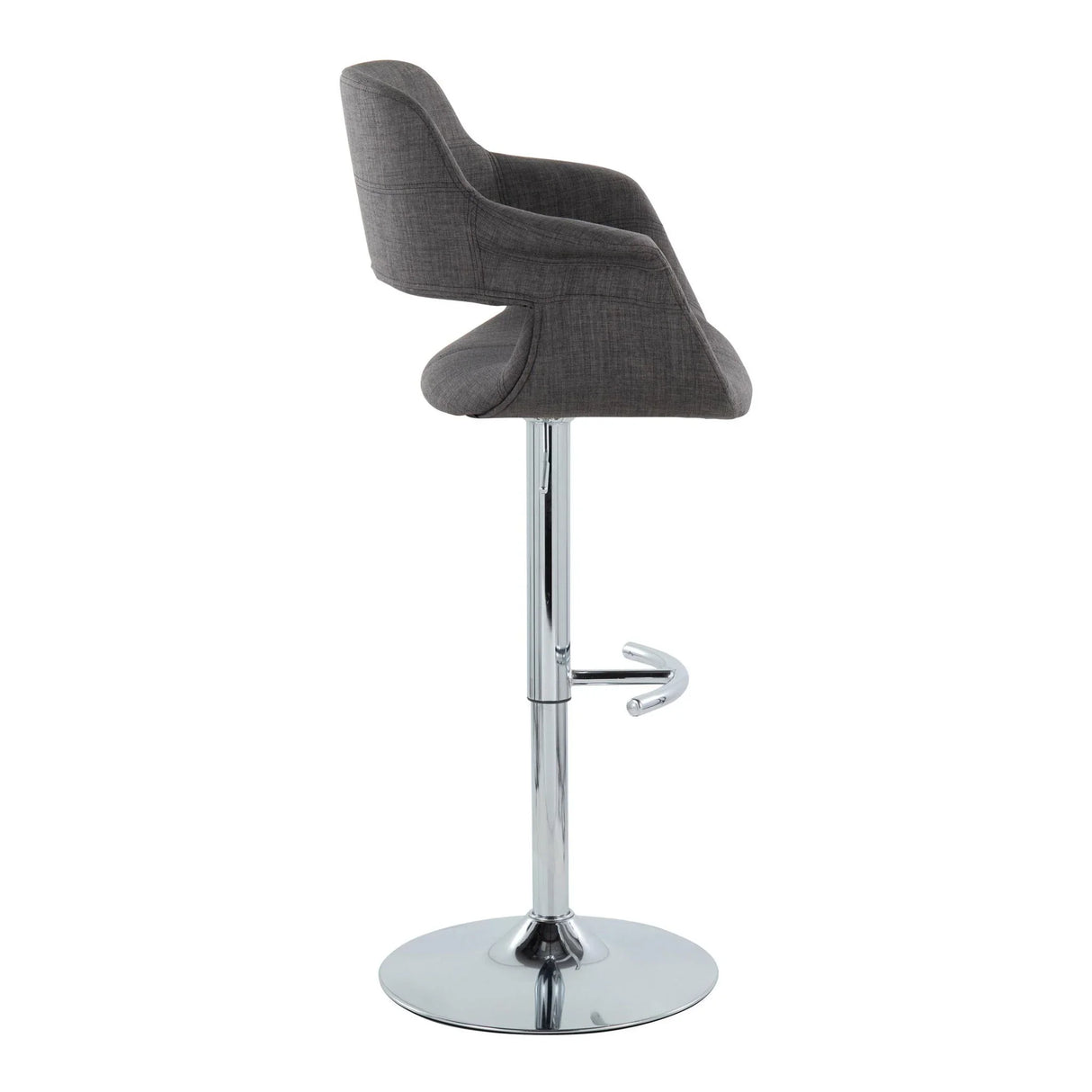 Vintage Flair - Mid Century Modern Adjustable Barstool With Swivel With Rounded T Footrest (Set of 2) - Furniture Home Direct