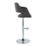 Vintage Flair - Mid Century Modern Adjustable Barstool With Swivel With Rounded T Footrest (Set of 2) - Furniture Home Direct