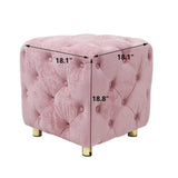 Modern Velvet Upholstered Ottoman, Exquisite Small End Table, Soft Foot Stool, Dressing Makeup Chair, Comfortable Seat For Living Room, Bedroom, Entrance - Furniture Home Direct