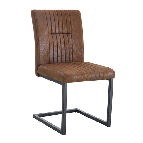Ergonomic Technology Fabric Dining Chairs With Black Metal Legs, Comfortably Simple Design, (Set of 4) - Brown - Furniture Home Direct