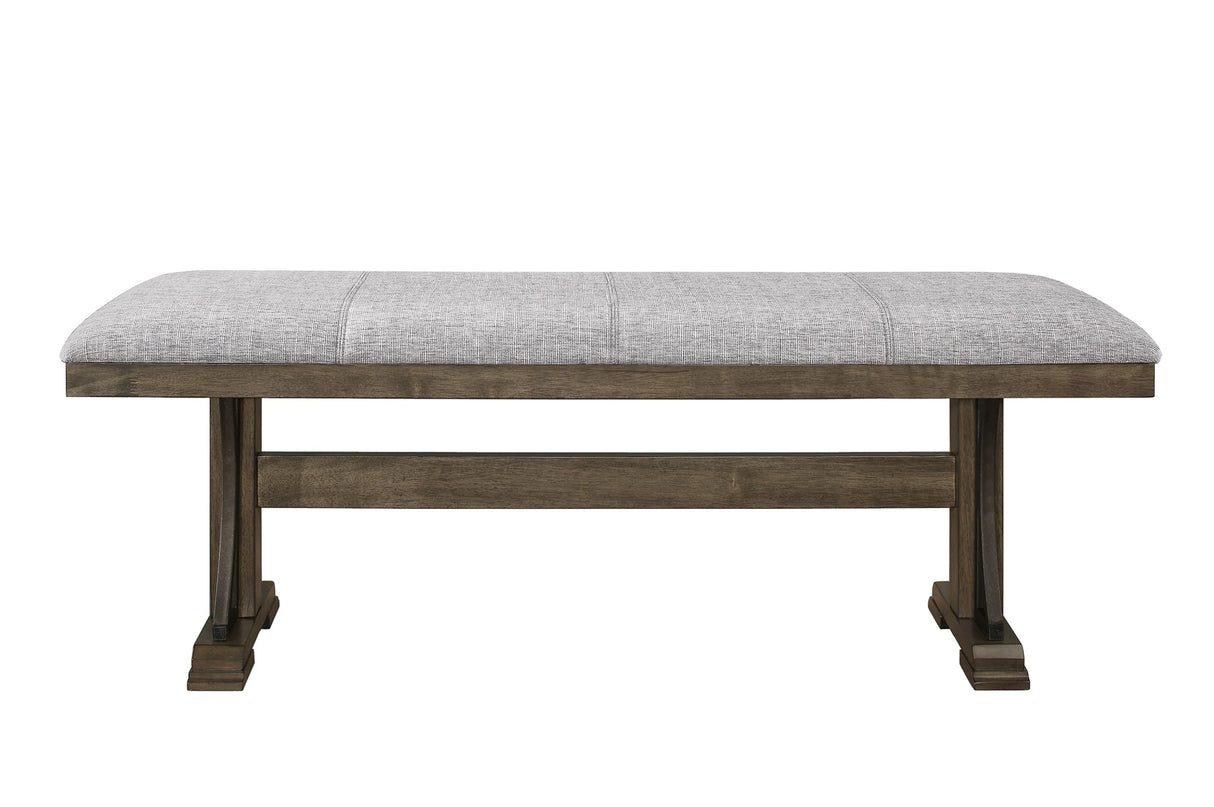 Dining Set Rustic Wood Bench and Upholstered Chairs Brown - Furniture Home Direct