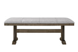 Dining Set Rustic Wood Bench and Upholstered Chairs Brown - Furniture Home Direct