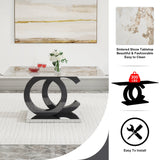 Large Rectangular Faux Marble Dining Table - Furniture Home Direct