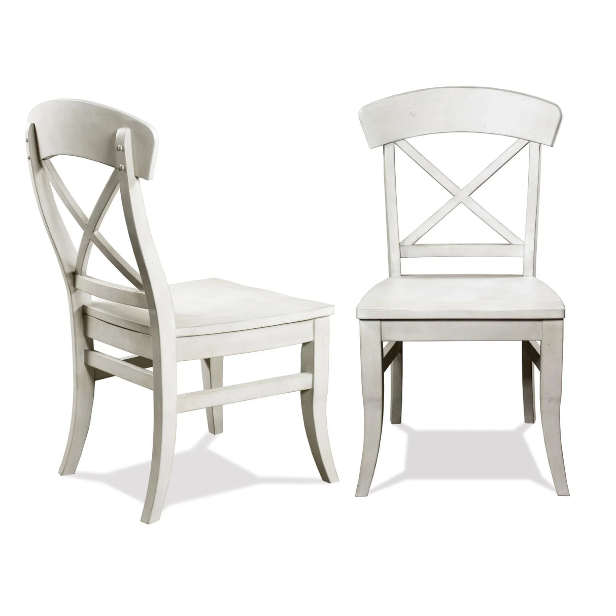 Harola - Cross-Back Dining Side Chairs In (Set of 2) - Smoky White - Furniture Home Direct