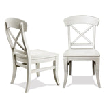 Harola - Cross-Back Dining Side Chairs In (Set of 2) - Smoky White - Furniture Home Direct