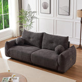 2 Piece Living Room Set with Throw Pillows - Gray - Furniture Home Direct