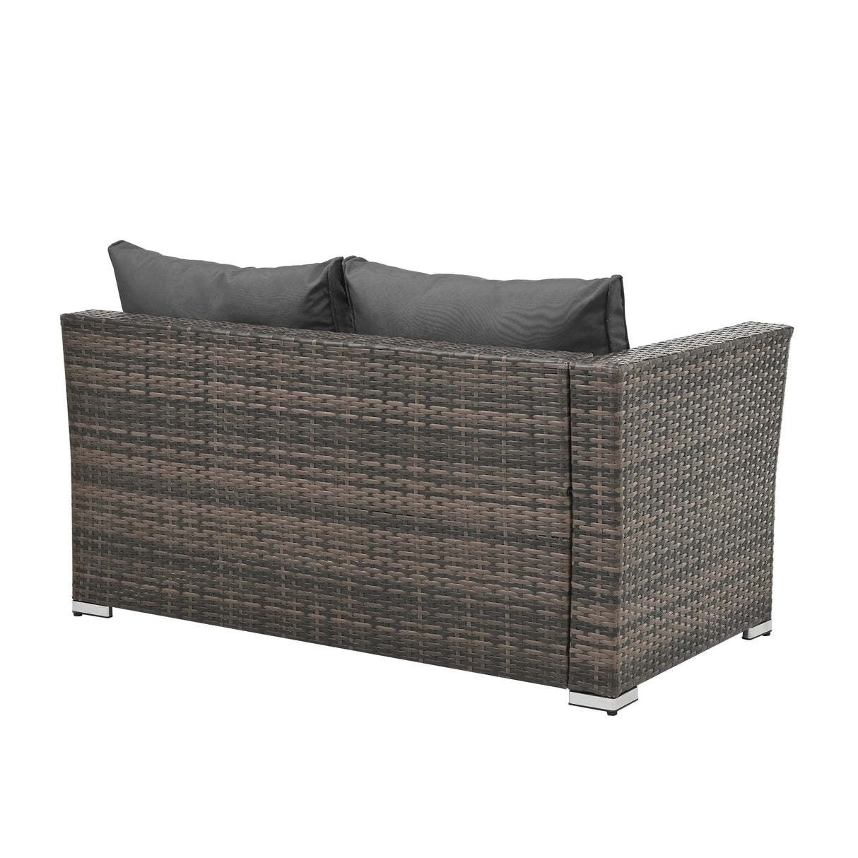 5 Piece Wicker Patio Sectional Set - Gray - Furniture Home Direct