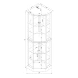 6 Shelf Corner Curio Display Cabinet With Lights, Mirrors And Adjustable Shelves (E26 Light Bulb Not Included) - Furniture Home Direct
