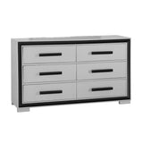 King Bedroom Set 5 Piece Modern Wood Bed Dresser Chest Gray - Furniture Home Direct