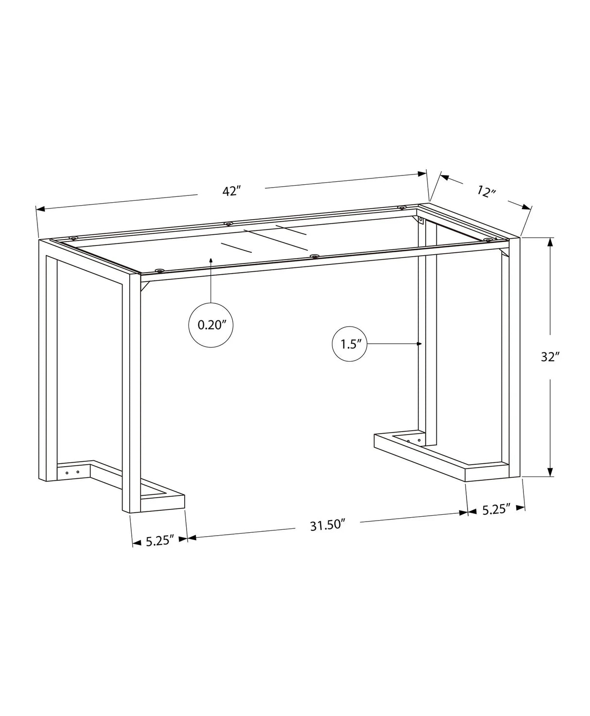 Accent Console Table For Entryway Contemporary - Black - Furniture Home Direct