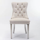 Nikki - Modern, High-End Tufted Solid Wood Contemporary Velvet Upholstered Dining Chair With Chrome Stainless Steel Plating Legs, Nailhead Trim (Set of 2) - Furniture Home Direct