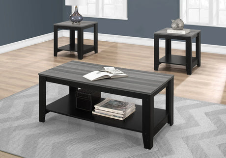Table Set, Coffee, End, Side, Accent For Living Room Transitional (Set of 3) - Black - Furniture Home Direct