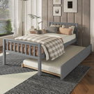 Twin Bed With Trundle, Platform Bed Frame With Headboard And Footboard, For Bedroom Small Living Space, No Box Spring Needed - Furniture Home Direct