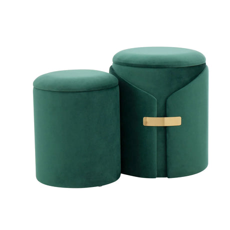 Dahlia - Contemporary / Glam Nesting Ottoman Set - Furniture Home Direct