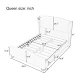 High Headboard Wingback Linen Upholstered Bed - Furniture Home Direct