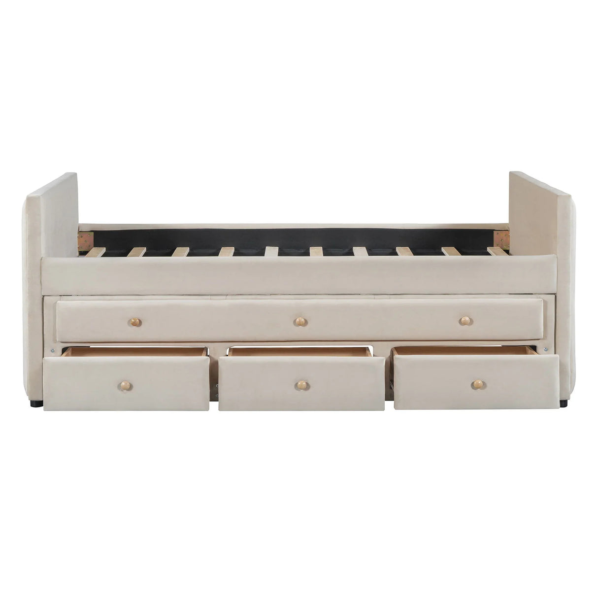 Upholstered Daybed With Trundle And Drawers - Furniture Home Direct