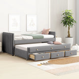 Upholstered Daybed With Trundle And Drawers - Furniture Home Direct