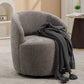 Chenille Fabric Swivel Accent Armchair Barrel Chair With Powder Coating Metal Ring - Furniture Home Direct