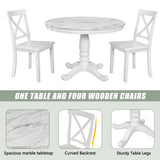 5 Pieces Dining Table And Chairs Set For 4 Persons, Kitchen Room Solid Wood Table With 4 Chairs - Furniture Home Direct