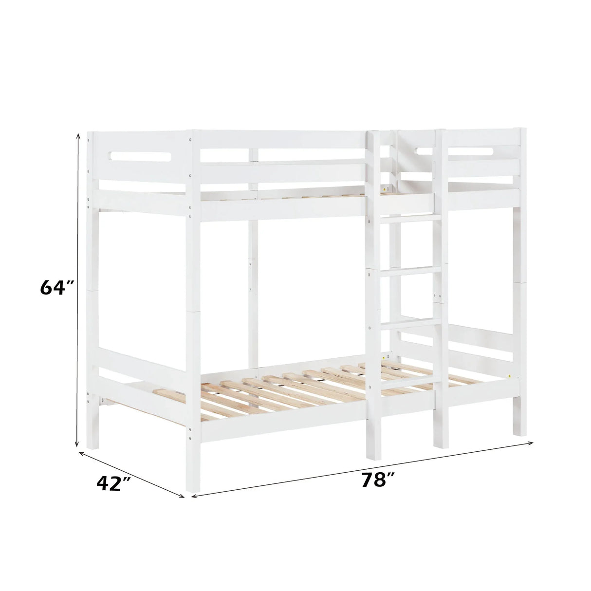 Esin - Twin Twin Bunk Bed - White - Furniture Home Direct