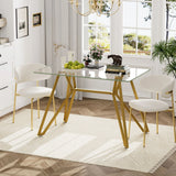 Modern Glass Dining Table With Metal Legs - Furniture Home Direct