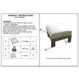 Patio Indoor Outdoor Aluminum Ottoman Footstool With Cushion - Furniture Home Direct