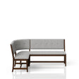Curved Dining Bench Mid Century Modern Upholstered Curved Bench - Beige - Furniture Home Direct
