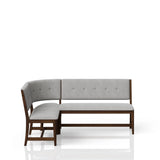 Curved Dining Bench Mid Century Modern Upholstered Curved Bench - Beige - Furniture Home Direct