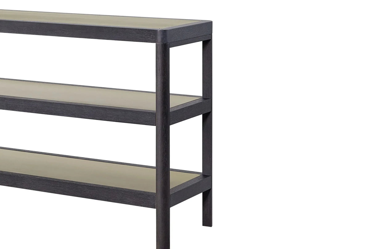Console Table With Metal Insets - Black - Furniture Home Direct
