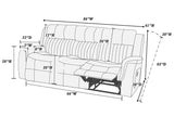 Reclining Sofa Manual Motion Faux Leather Contemporary Gray - Furniture Home Direct