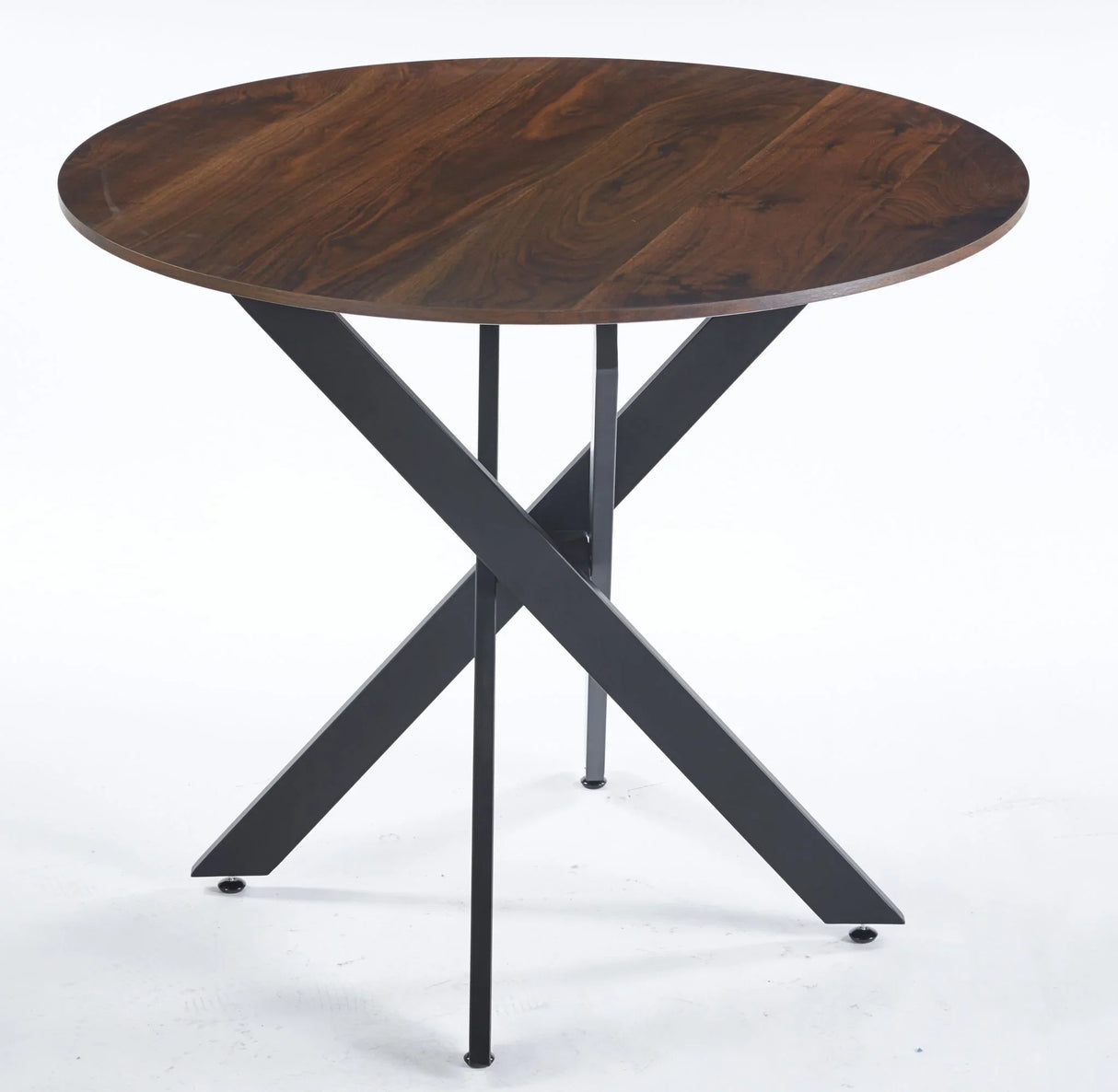 Mid-Century Dining Table For 4 - 6 People With Round MDF Table Top, Pedestal Dining Table, End Table Leisure Coffee Table, Cross Leg - Furniture Home Direct