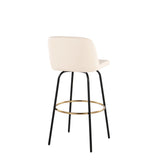 Toriano - Contemporary Fixed Height, Barstool With Swivel & Round Footrest (Set of 2) - Furniture Home Direct