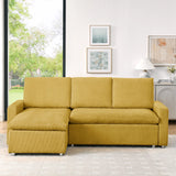Convertible L Shaped Sleeper Sofa Bed With Reversible Chaise And Storage - Furniture Home Direct