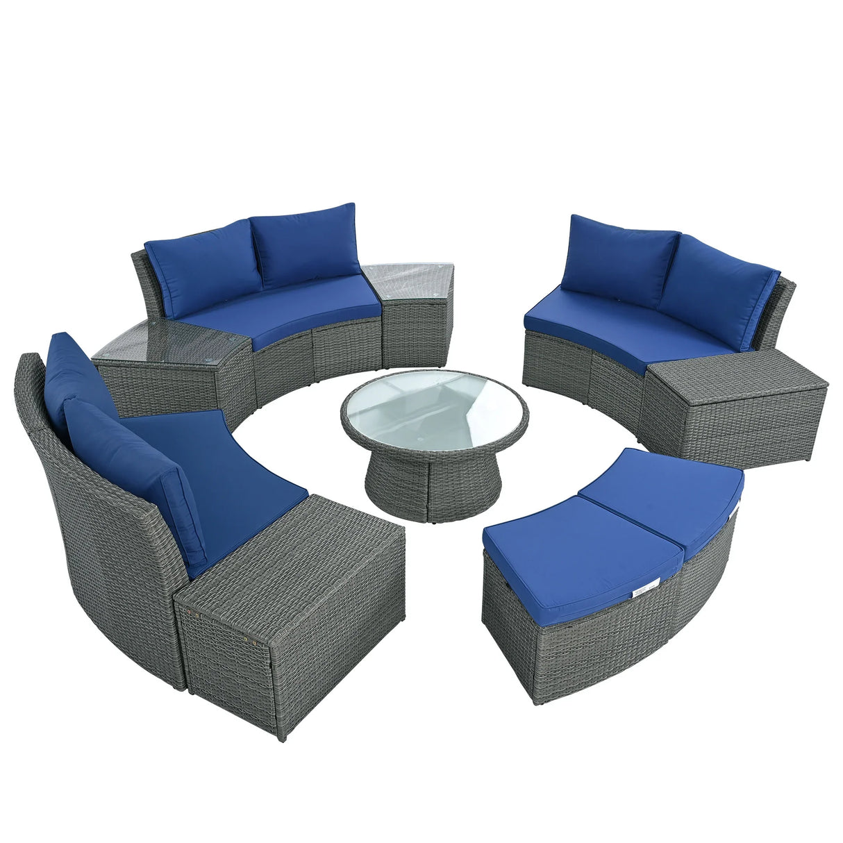 Semi-Circle Outdoor Sectional Set - Furniture Home Direct