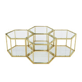 Modern Coffee Table With Double Layer Tempered Glass And Polygonal Design - Furniture Home Direct