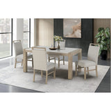 Vanilla - Real Marble Dining Table And Chair Set With Upholstery - Beige / Natural - Furniture Home Direct