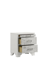 Queen Bed With Storage Drawers Modern Marble Finish White - Furniture Home Direct